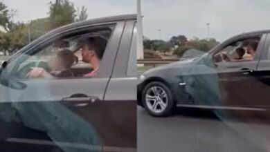 Photo of Hizo manejar a su hijo en una autopista a más de 100 km/h